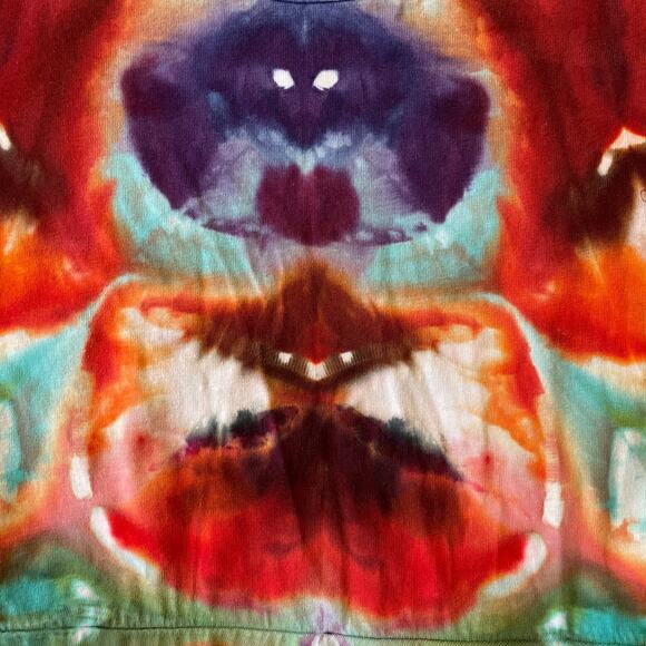 Girls Ice Dyed Skater Dress - Tie Dye Mandala Dark Hand-dyed (Kid's Size 10) - Picture 7 of 10